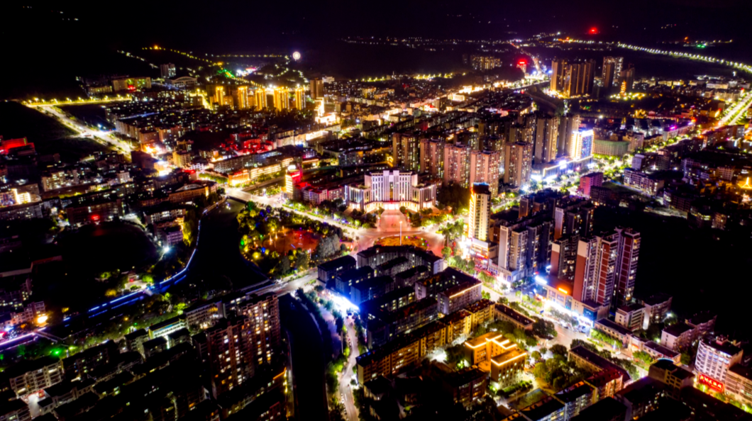 航拍临武|夜色中的临武