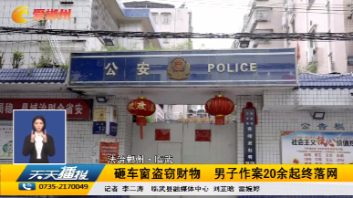 【天天播报】法治郴州·临武 ：砸车窗盗窃财物 男子作案20余起终落网