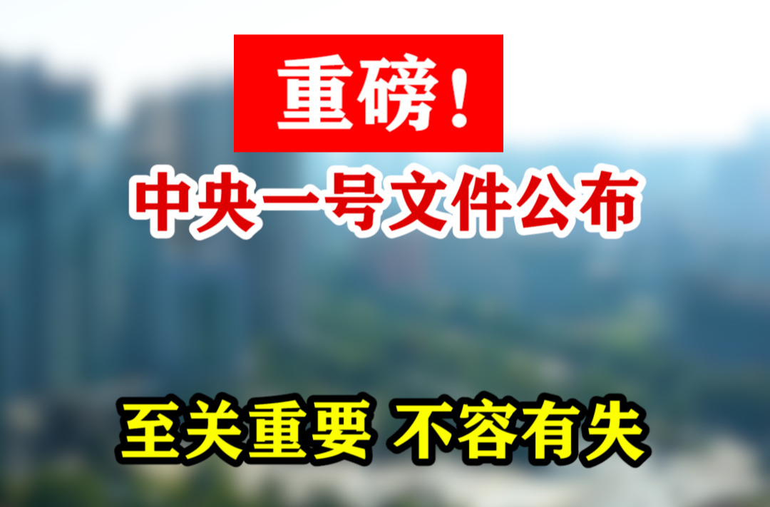 重磅！中央一号文件公布  至关重要 不容有失