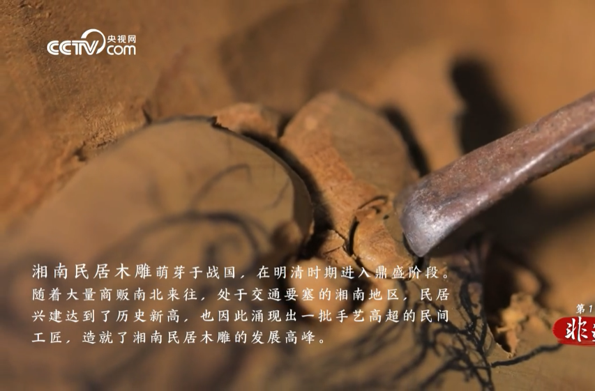 【央视网】“湘南民居木雕”非遗传承人雷依光：择一木 爱一生