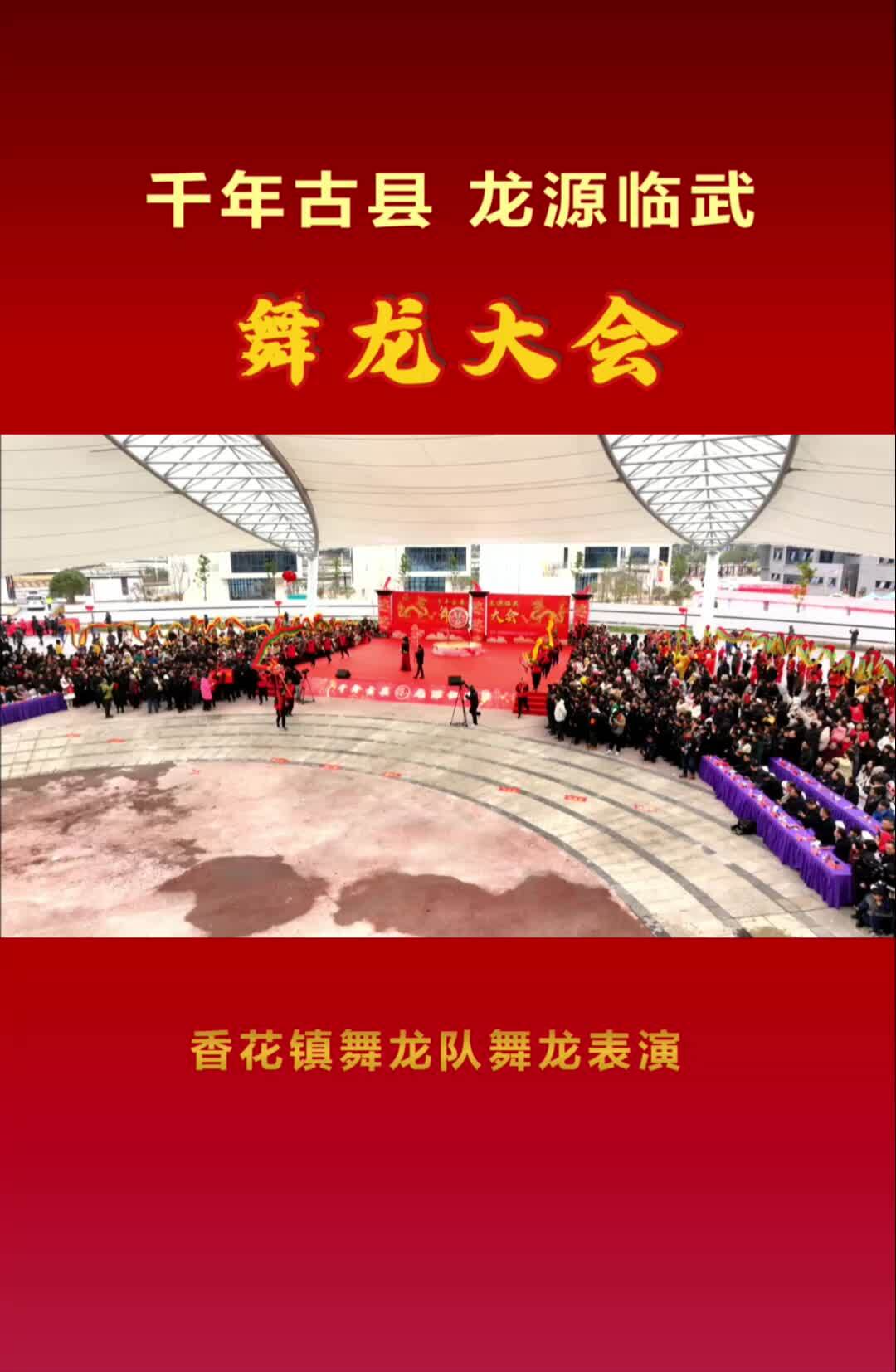 香花镇舞龙队舞龙表演#“千年古县 龙源临武”舞龙大会