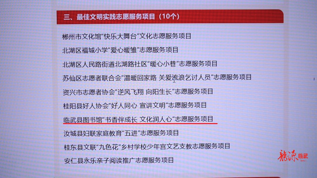 临武县多个志愿服务组织和项目受表彰