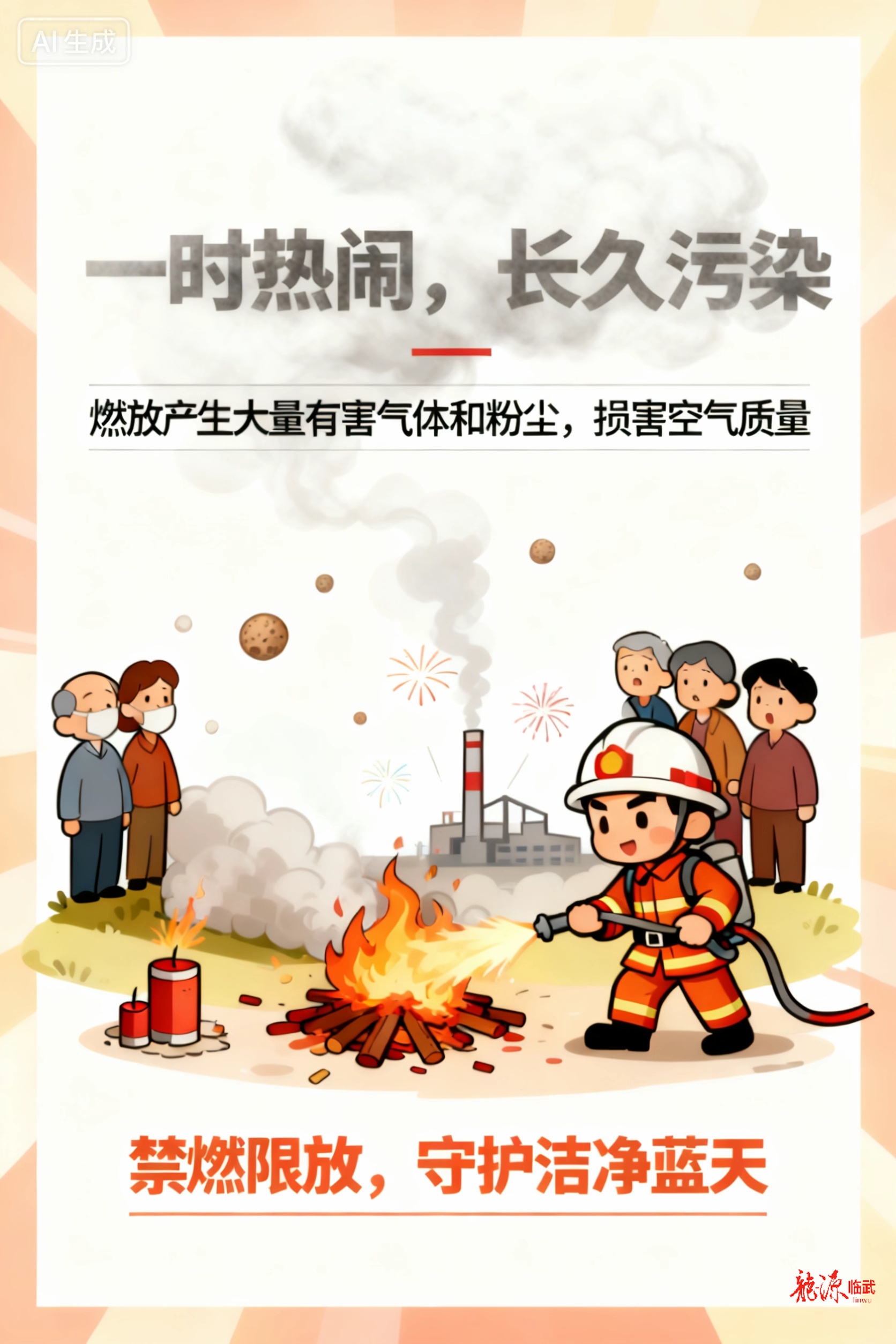 海报｜禁燃限放烟花爆竹 共建临武洁净家园