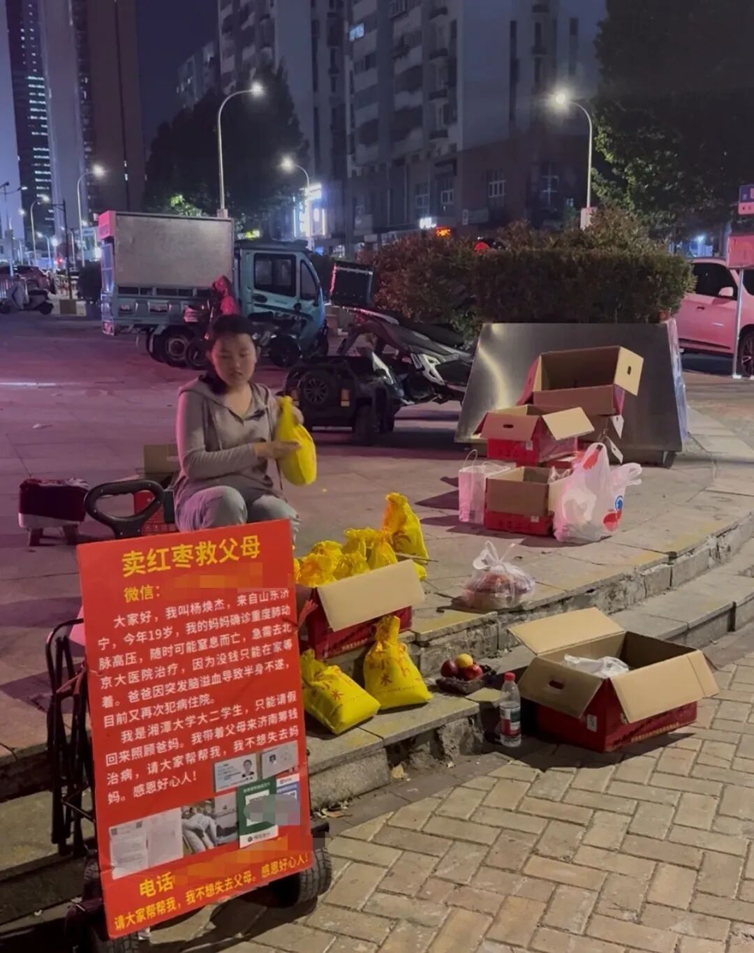 “我想留住妈妈”，湘潭大学19岁女生摆摊救母40天：当她以为只剩一腔孤勇时，“枯萎的花被大家救活了”