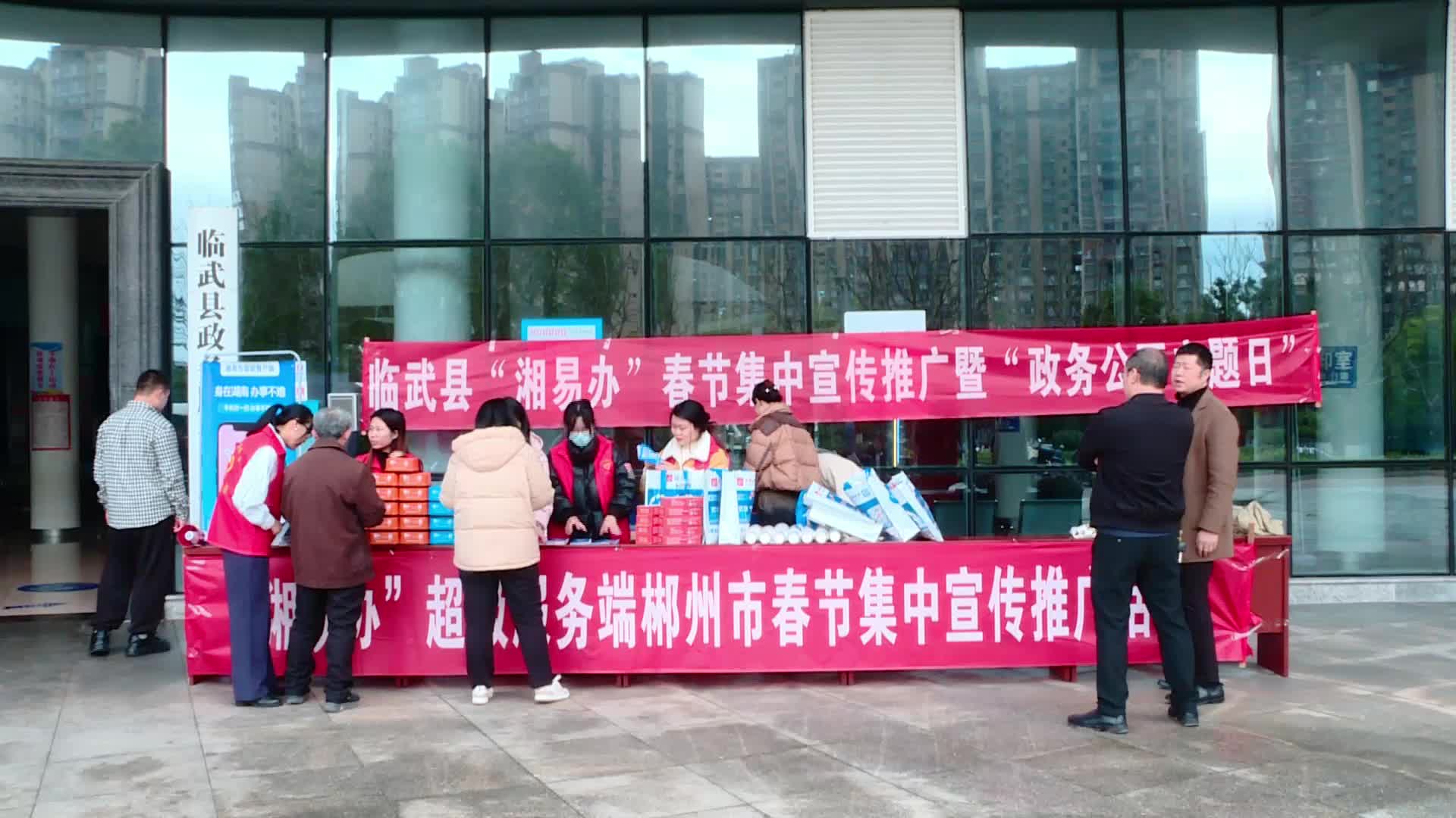 临武县开展“湘易办”春节集中宣传推广暨“政务公开主题日”活动