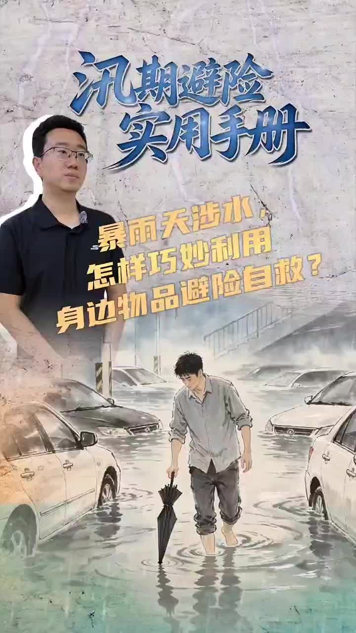 暴雨天涉水，怎样巧妙利用身边物品避险自救？
