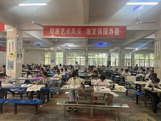 临武县举行第21届中小学生艺术节现场书画赛